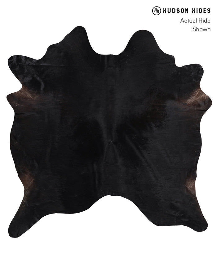 Solid Black Cowhide Rug #A11807