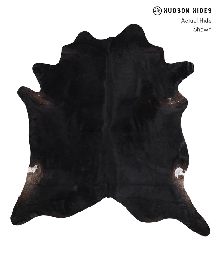 Solid Black Cowhide Rug #A11821