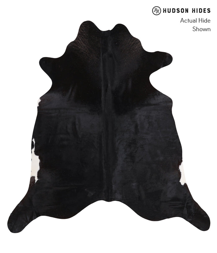 Solid Black Cowhide Rug #A11823