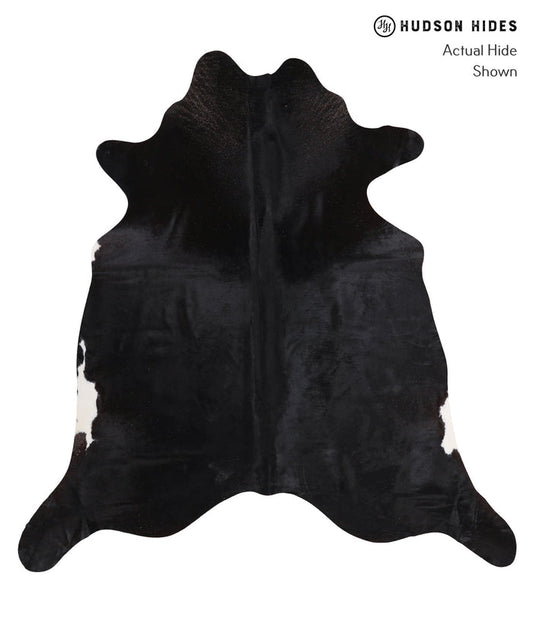 Solid Black Cowhide Rug #A11823