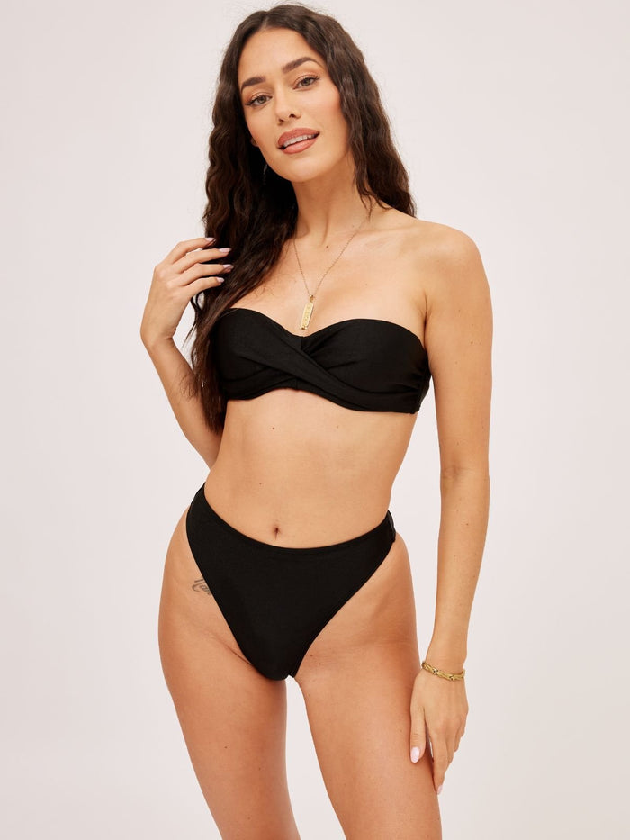 South Beach Leo High waist Bikini Bottom / Black - Style Cheat