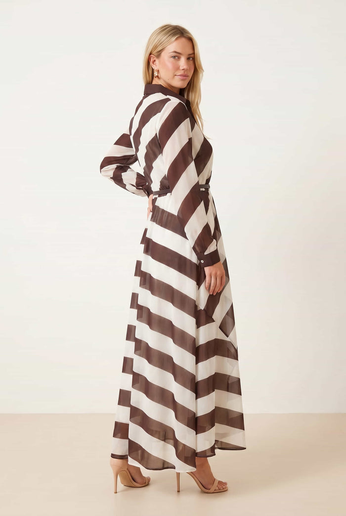 Stripe Belted Shirt Dress
