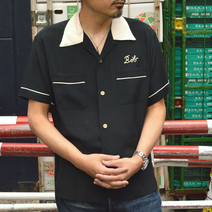 STYLE EYES "SE39456" RAYON BOWLING SHIRT "PIPING"