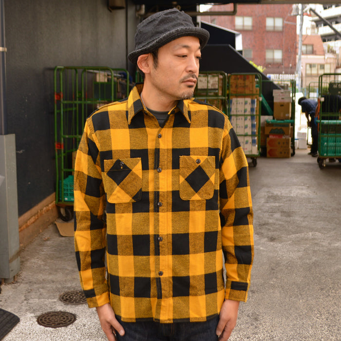 SUGAR CANE "SC29557" TWILL CHECK L/S WORK SHIRT