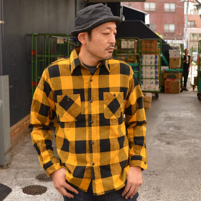 SUGAR CANE "SC29557" TWILL CHECK L/S WORK SHIRT