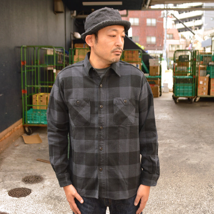 SUGAR CANE "SC29557" TWILL CHECK L/S WORK SHIRT