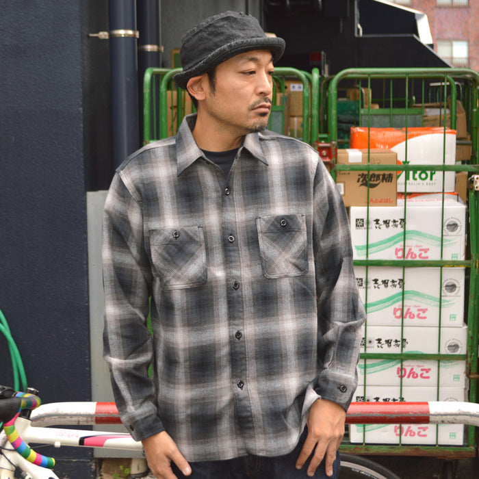 SUGAR CANE "SC29561" TWILL CHECK L/S WORK SHIRT
