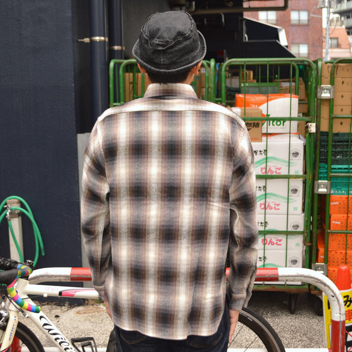 SUGAR CANE "SC29561" TWILL CHECK L/S WORK SHIRT