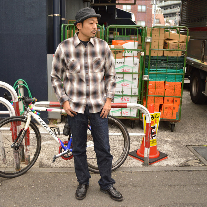 SUGAR CANE "SC29561" TWILL CHECK L/S WORK SHIRT