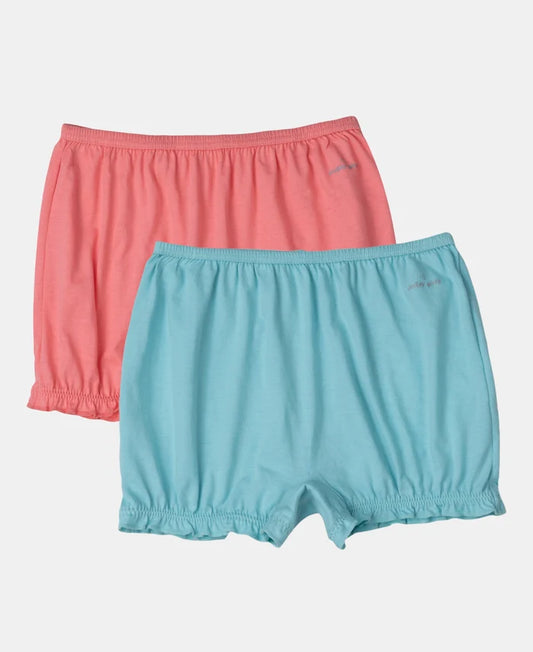 Super Combed Cotton Bloomers with Ultrasoft Waistband - Salmon Rose & Angel Blue (Pack of 2)