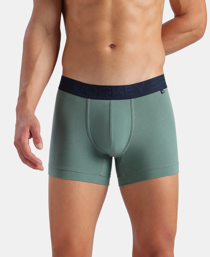 Super Combed Cotton Elastane Stretch Solid Trunk with Ultrasoft Waistband - Sage Brush Green