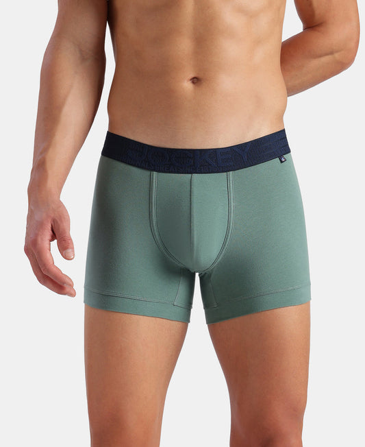 Super Combed Cotton Elastane Stretch Solid Trunk with Ultrasoft Waistband - Sage Brush Green
