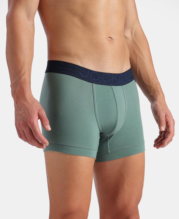 Super Combed Cotton Elastane Stretch Solid Trunk with Ultrasoft Waistband - Sage Brush Green