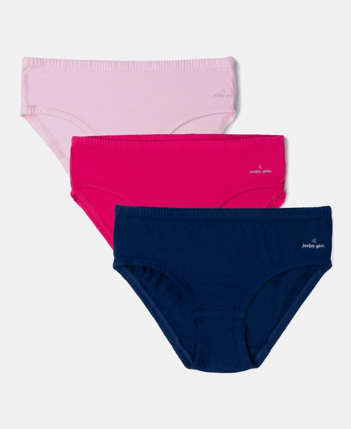 Super Combed Cotton Panty with Ultrasoft Waistband - Fairy Tale, Blue Depths & Beetroot Bink (Pack of 3)