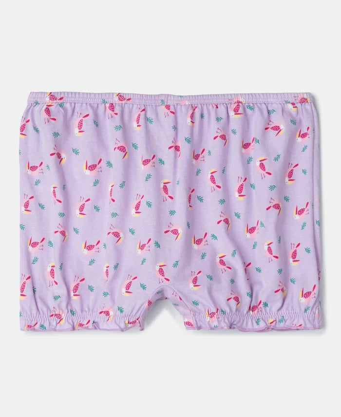 Super Combed Cotton Printed Bloomers with Ultrasoft Waistband - Beetroot Pink & Lavendula (Pack of 2)