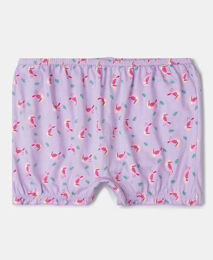 Super Combed Cotton Printed Bloomers with Ultrasoft Waistband - Beetroot Pink & Lavendula (Pack of 2)