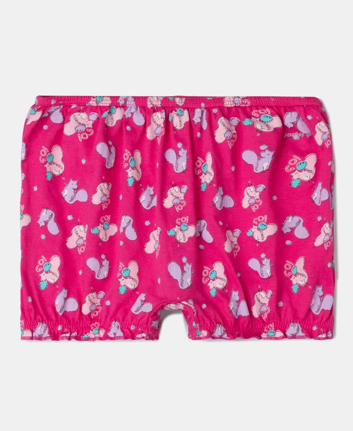 Super Combed Cotton Printed Bloomers with Ultrasoft Waistband - Beetroot Pink & Lavendula (Pack of 2)