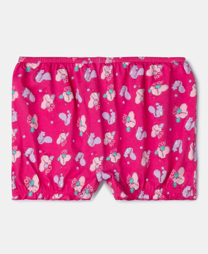Super Combed Cotton Printed Bloomers with Ultrasoft Waistband - Beetroot Pink & Lavendula (Pack of 2)