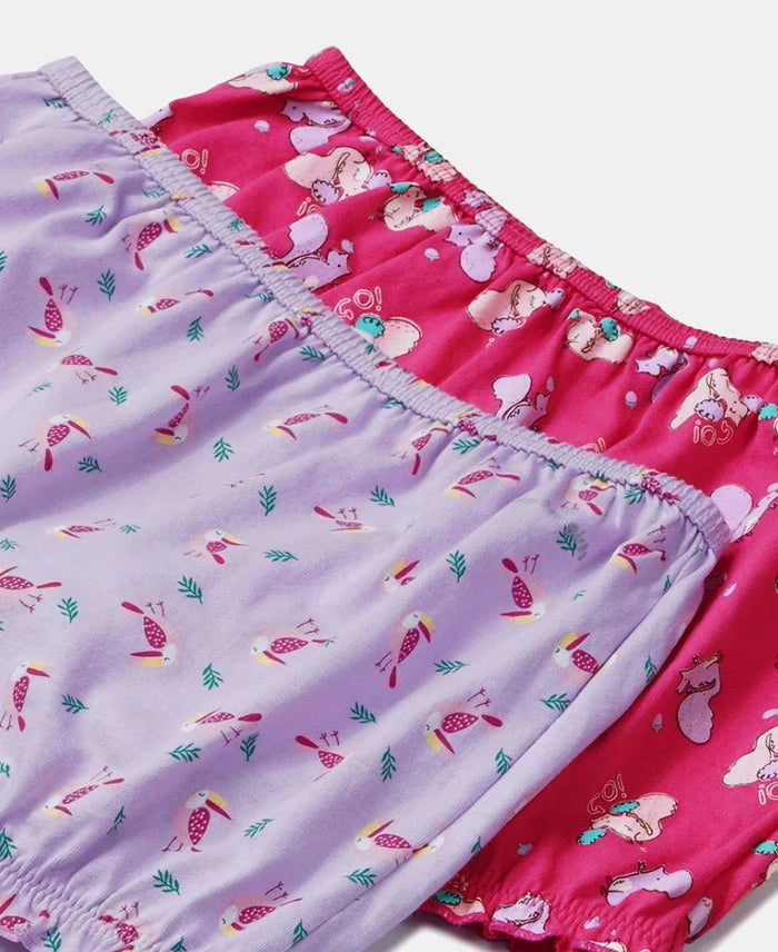 Super Combed Cotton Printed Bloomers with Ultrasoft Waistband - Beetroot Pink & Lavendula (Pack of 2)
