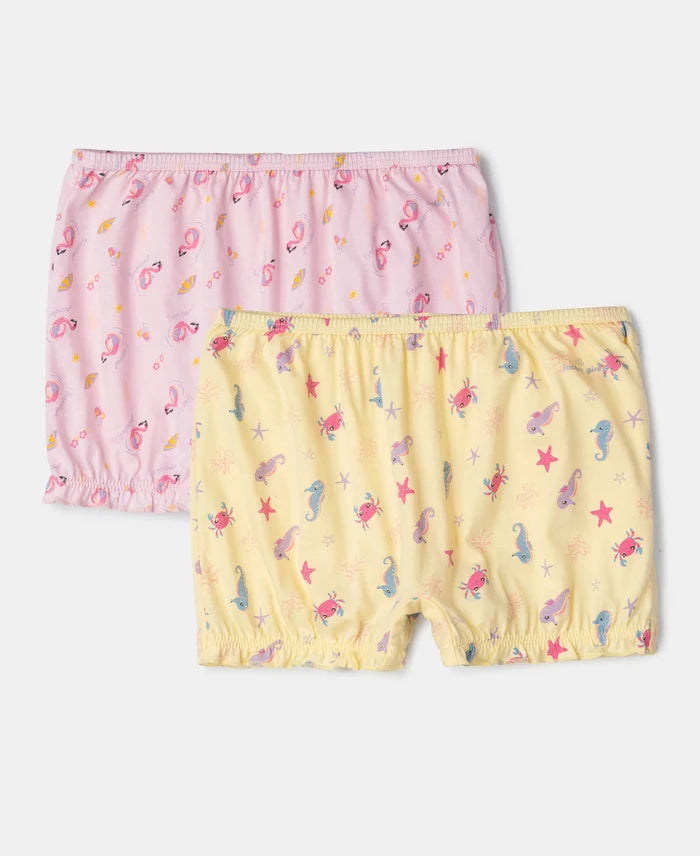 Super Combed Cotton Printed Bloomers with Ultrasoft Waistband - Fairy Tale & Lemon Meringue (Pack of 2)
