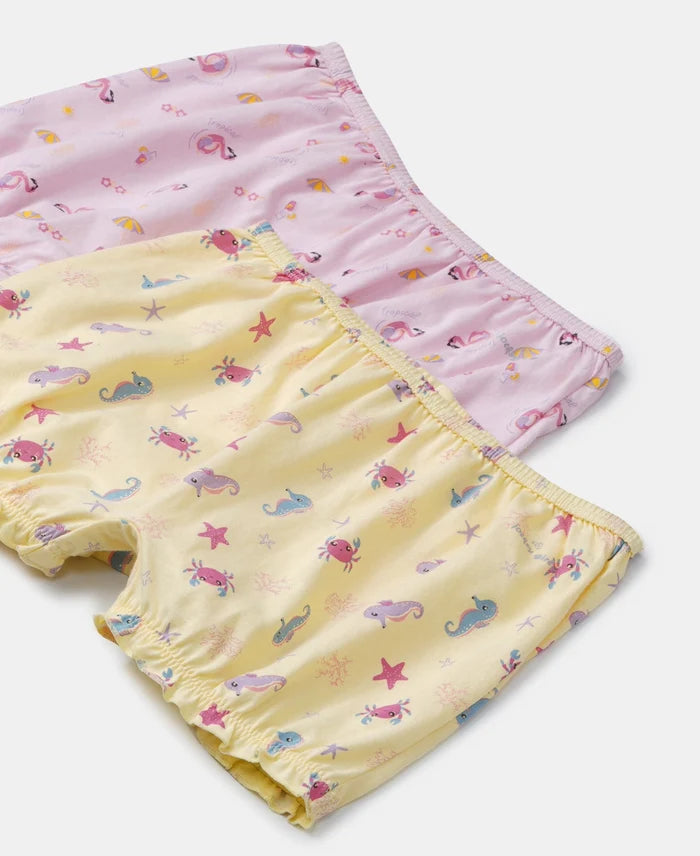 Super Combed Cotton Printed Bloomers with Ultrasoft Waistband - Fairy Tale & Lemon Meringue (Pack of 2)