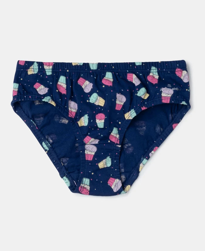 Super Combed Cotton Printed Panty with Ultrasoft Waistband - Fairy Tale, Salmon Rose & Blue Depths (Pack of 3)