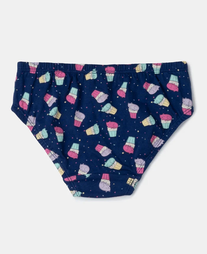 Super Combed Cotton Printed Panty with Ultrasoft Waistband - Fairy Tale, Salmon Rose & Blue Depths (Pack of 3)