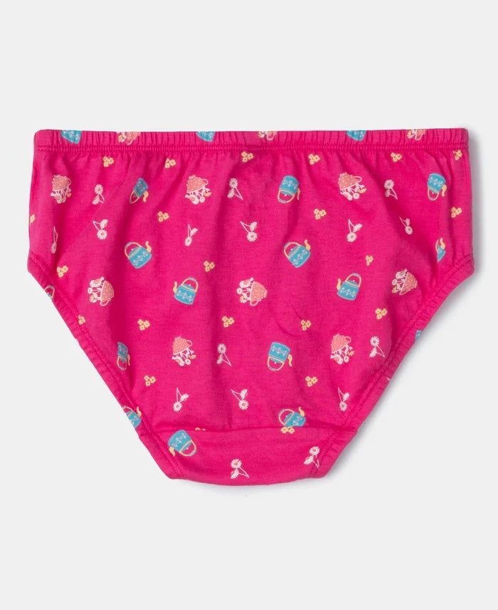 Super Combed Cotton Printed Panty with Ultrasoft Waistband - Lemon Meringue, Beetroot Pink & Angel Blue (Pack of 3)