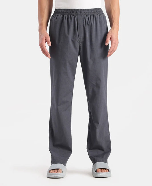 Super Combed Cotton Relaxed Fit Pyjama with Side Pockets - Black Chambray