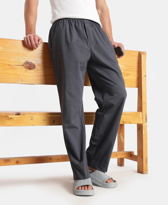 Super Combed Cotton Relaxed Fit Pyjama with Side Pockets - Black Chambray