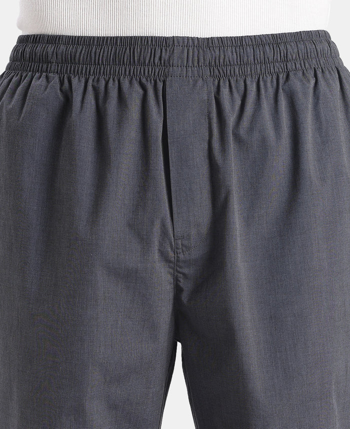 Super Combed Cotton Relaxed Fit Pyjama with Side Pockets - Black Chambray