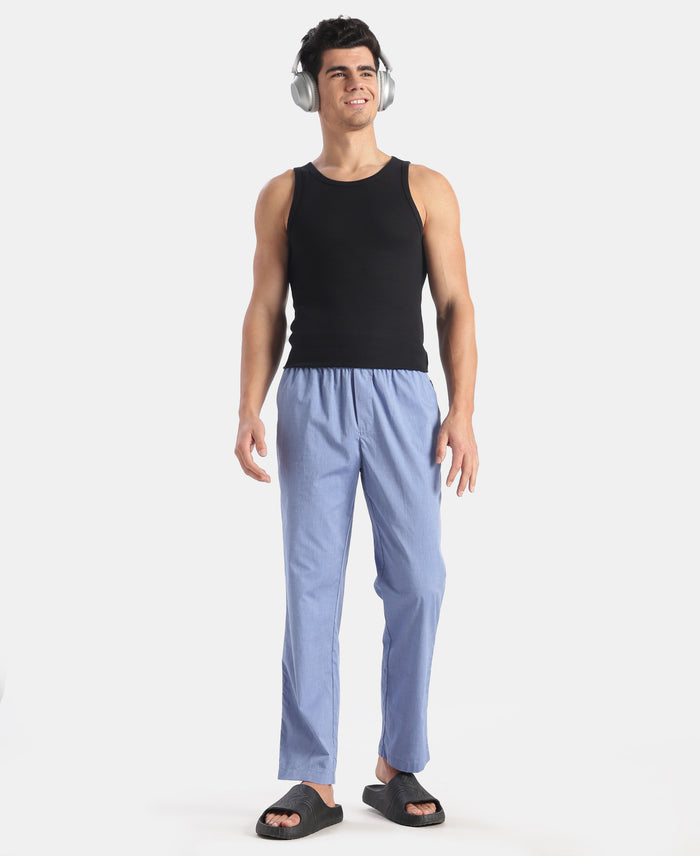 Super Combed Cotton Relaxed Fit Pyjama with Side Pockets - Blue Chambray