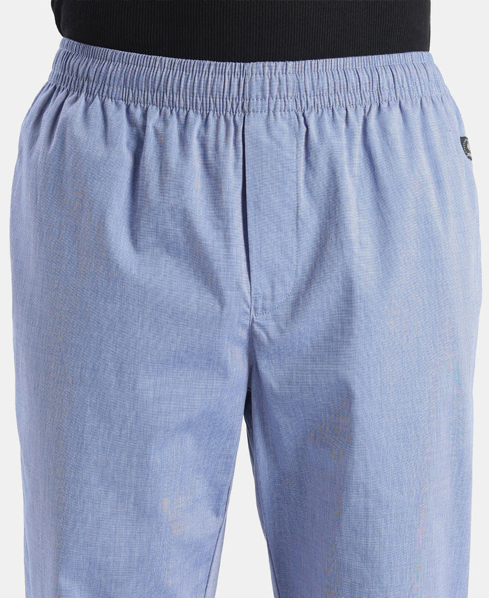 Super Combed Cotton Relaxed Fit Pyjama with Side Pockets - Blue Chambray