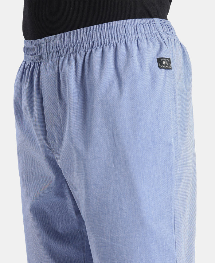 Super Combed Cotton Relaxed Fit Pyjama with Side Pockets - Blue Chambray