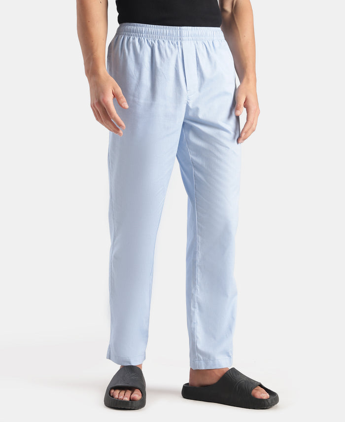Super Combed Cotton Relaxed Fit Pyjama with Side Pockets - Light Blue Chambray