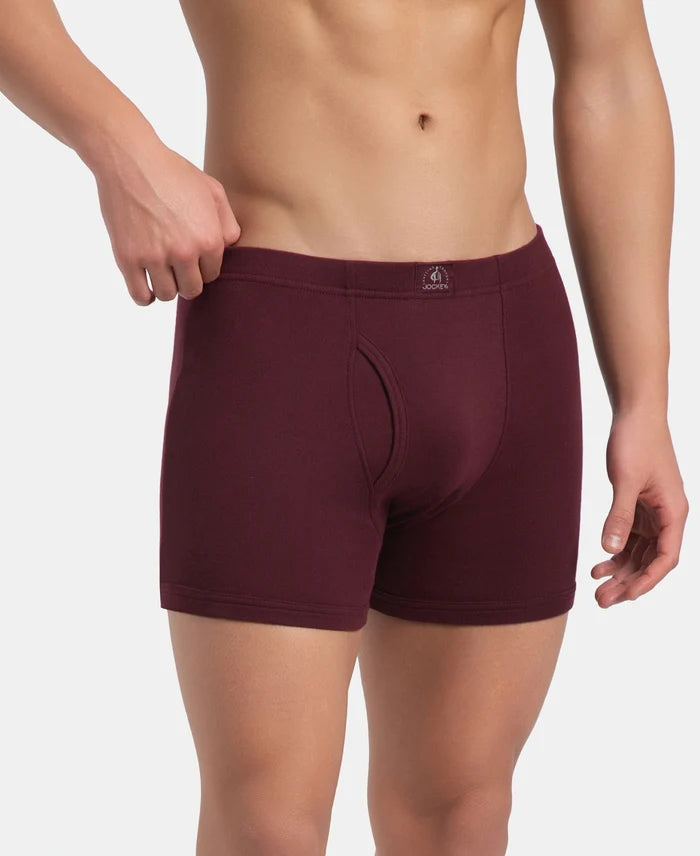 Super Combed Cotton Rib Solid Boxer Brief with Ultrasoft and Durable Waistband - Port Royale