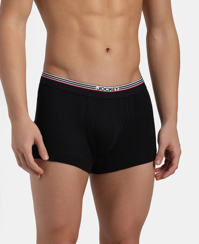 Super Combed Cotton Rib Trunk with Ultrasoft Waistband - New Black
