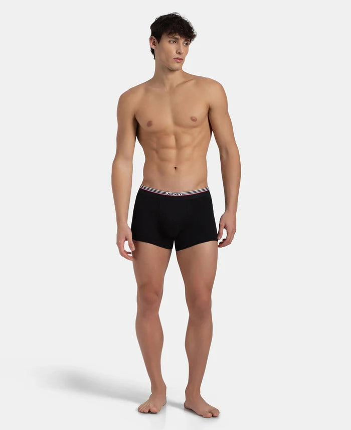 Super Combed Cotton Rib Trunk with Ultrasoft Waistband - New Black