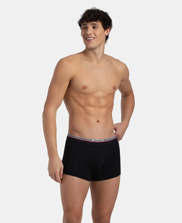Super Combed Cotton Rib Trunk with Ultrasoft Waistband - New Black