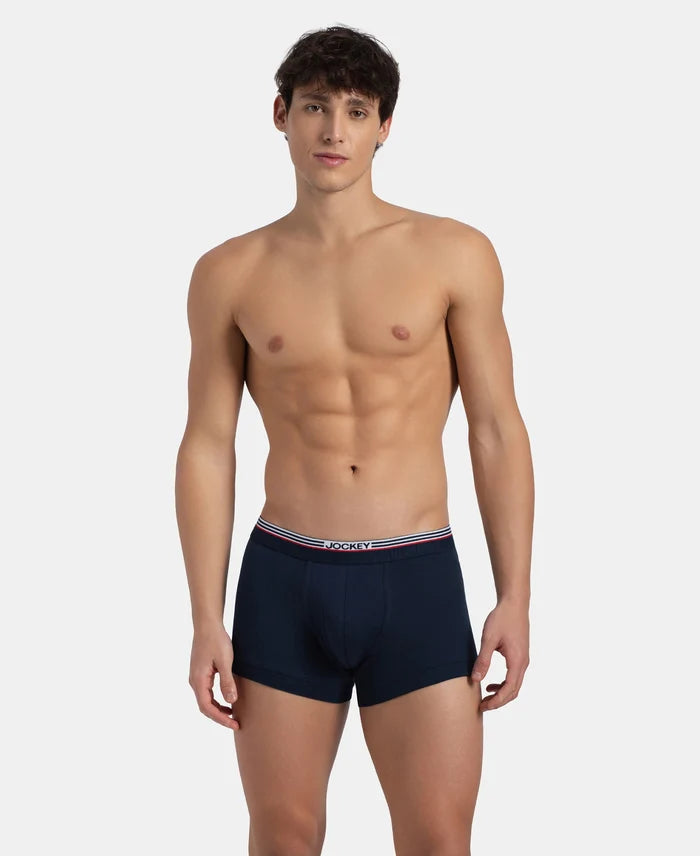 Super Combed Cotton Rib Trunk with Ultrasoft Waistband - New Navy