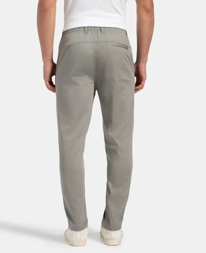 Super Combed Cotton Rich Elastane Stretch Woven Fabric Slim Fit All Day Pants - Moon Mist