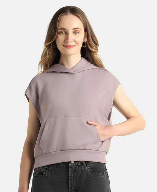 Super Combed Cotton Rich French Terry Oversized Sleeves Hoodie - Quail
