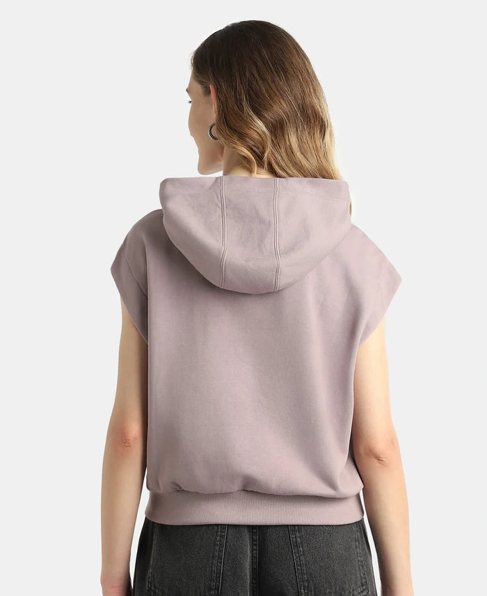 Super Combed Cotton Rich French Terry Oversized Sleeves Hoodie - Quail