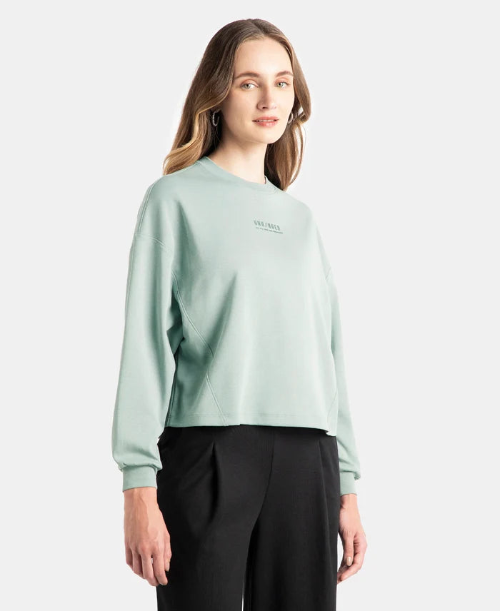 Super Combed Cotton Rich Oversized Printed Full Sleeve T-Shirt - Abyss