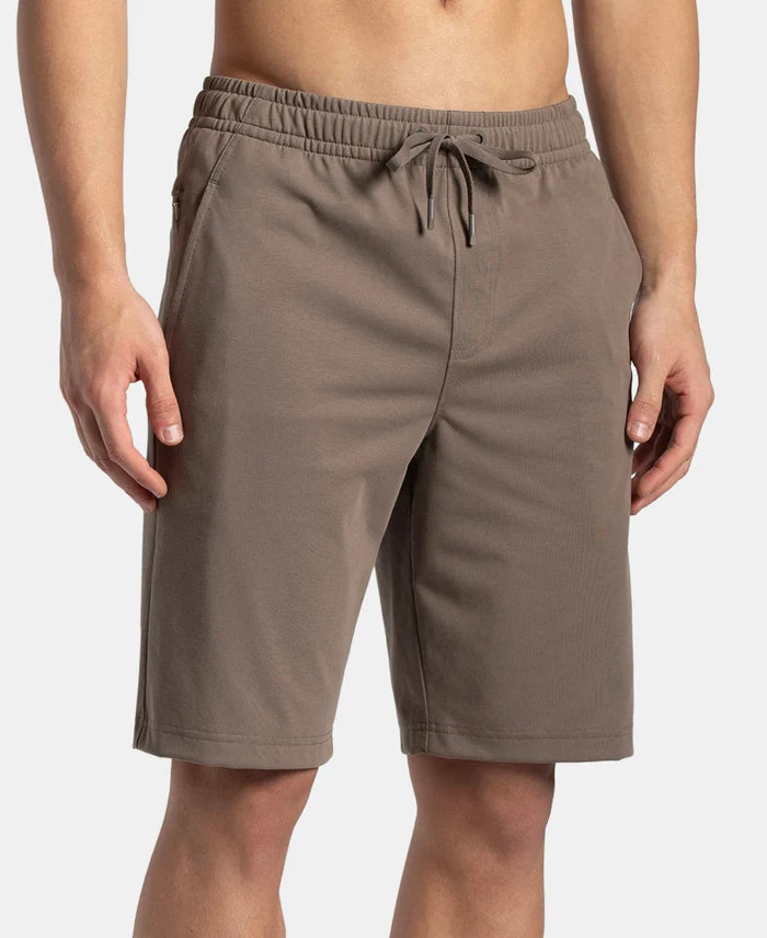 Super Combed Cotton Rich Shorts with StayFresh Treatment - Dark Khaki
