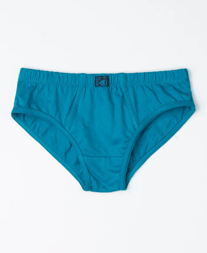 Super Combed Cotton Solid Brief with Ultrasoft Waistband - Mandarin Orange, Navy & Ocean Depth (Pack of 3)