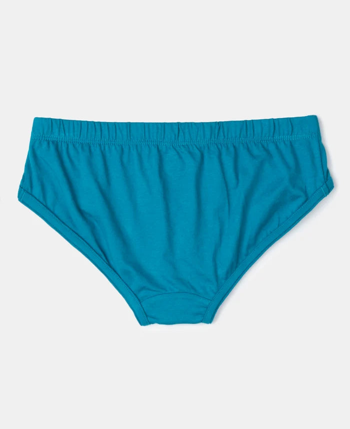 Super Combed Cotton Solid Brief with Ultrasoft Waistband - Mandarin Orange, Navy & Ocean Depth (Pack of 3)
