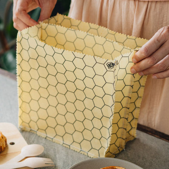 SuperBee Beeswax Food Bag - 2 Compartment - Small