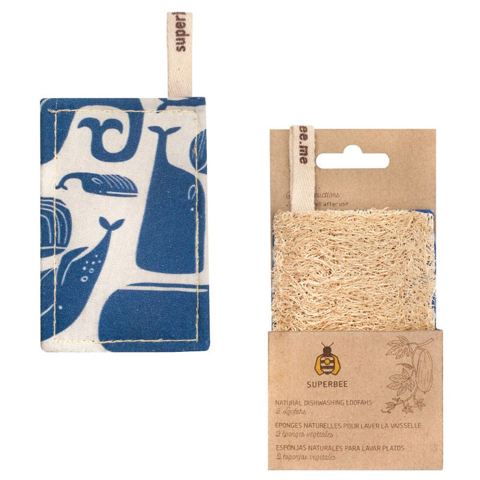 SuperBee Loofah Dish Sponge Kitchen - 2 pack (mixed designs)