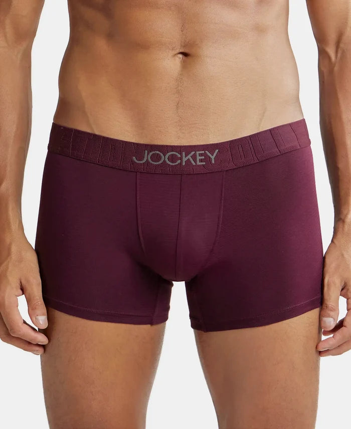 Supima Cotton Elastane Solid Trunk with Ultrasoft Waistband - Wine Tasting-1